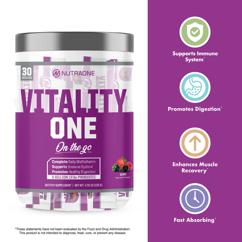 NutraOne VitalityOne fast absorption packet dissolves quickly in water