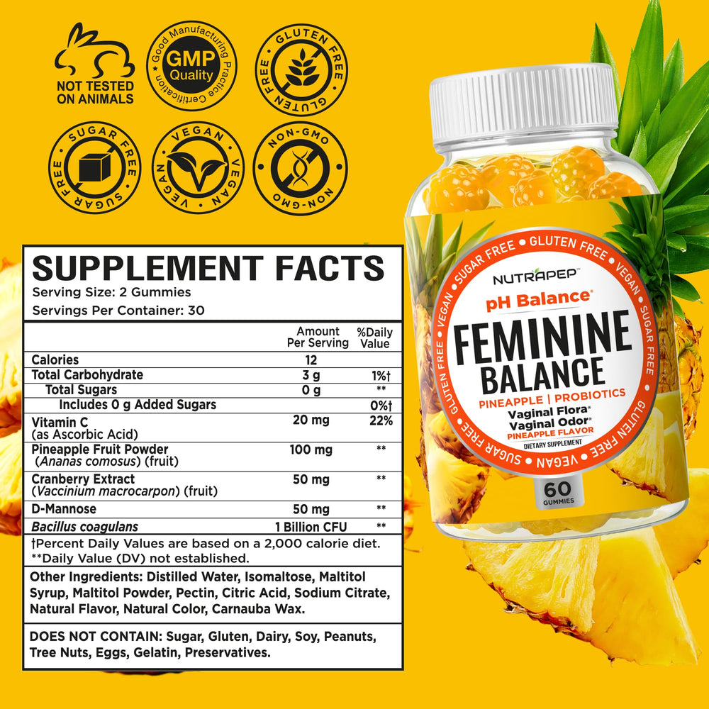 Gummy bite showcases tropical flavor and healthy self-care routine.
