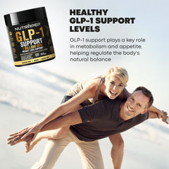 NutraPep GLP-1 Support label highlighting probiotic blend for gut balance