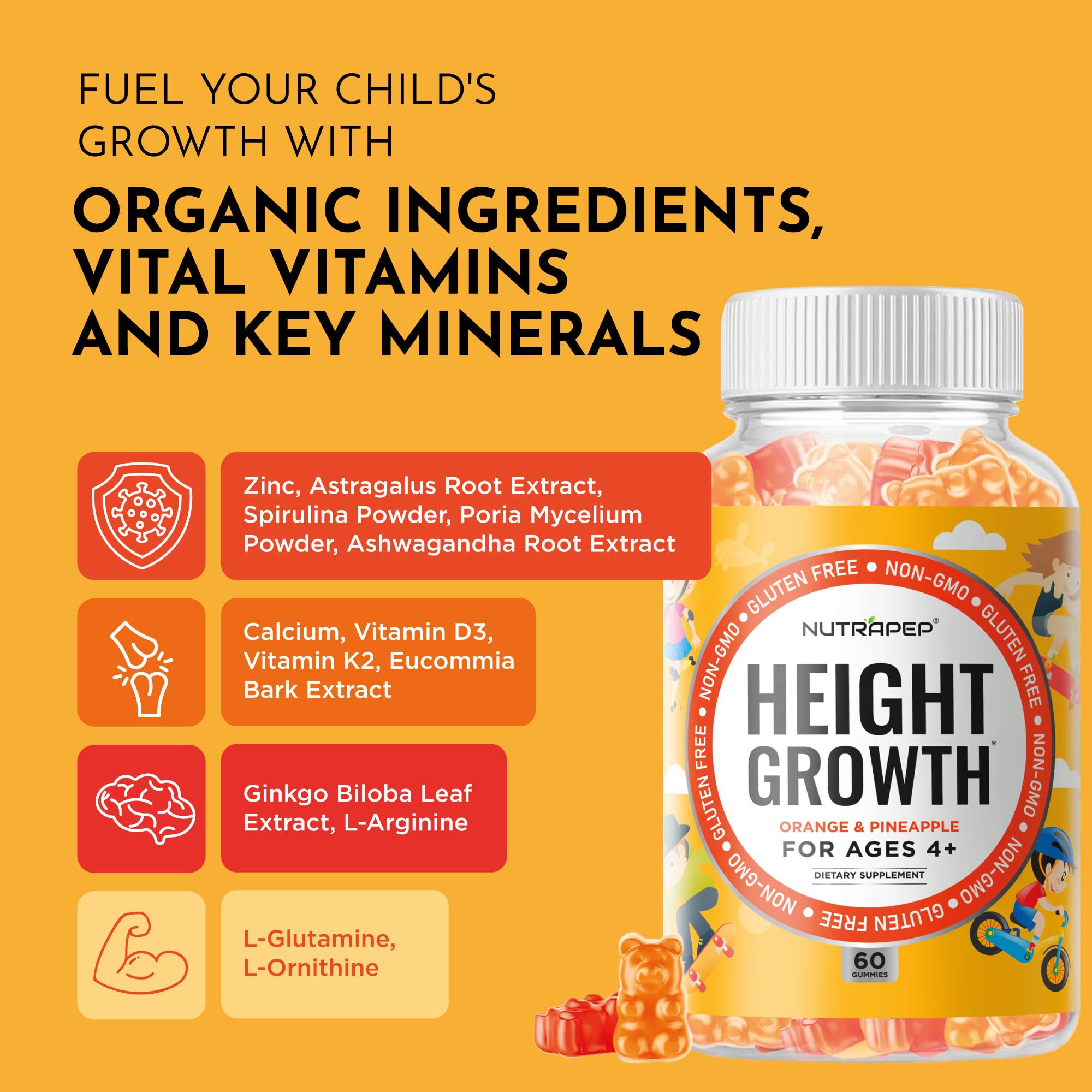 Child taking a NutraPep gummy with a meal