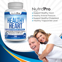 NutraPro Healthy Heart GMP facility logo reinforces manufacturing standards