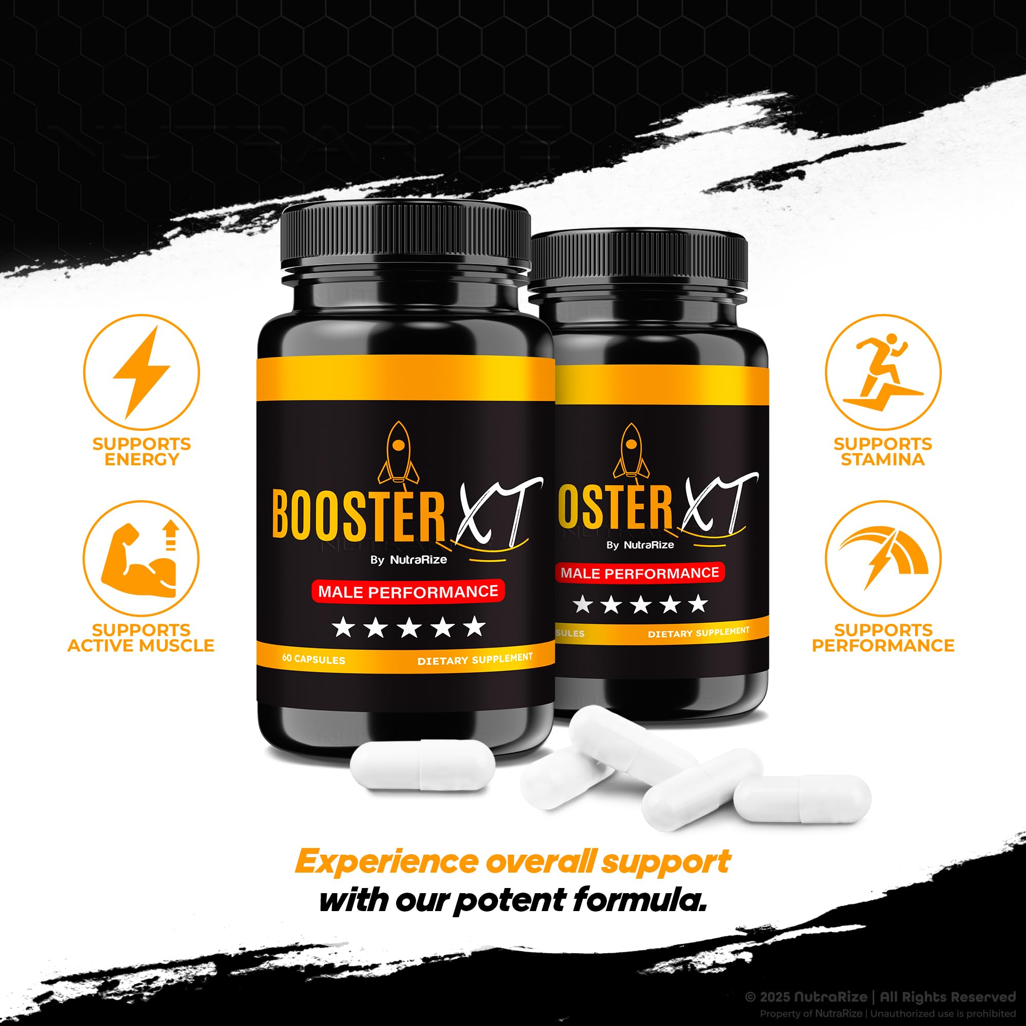 NutraRize BoosterXT daily energy scene with a busy lifestyle and focus.