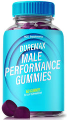 NutraRize Duremax energy bottle shows gummy formula for daily stamina.