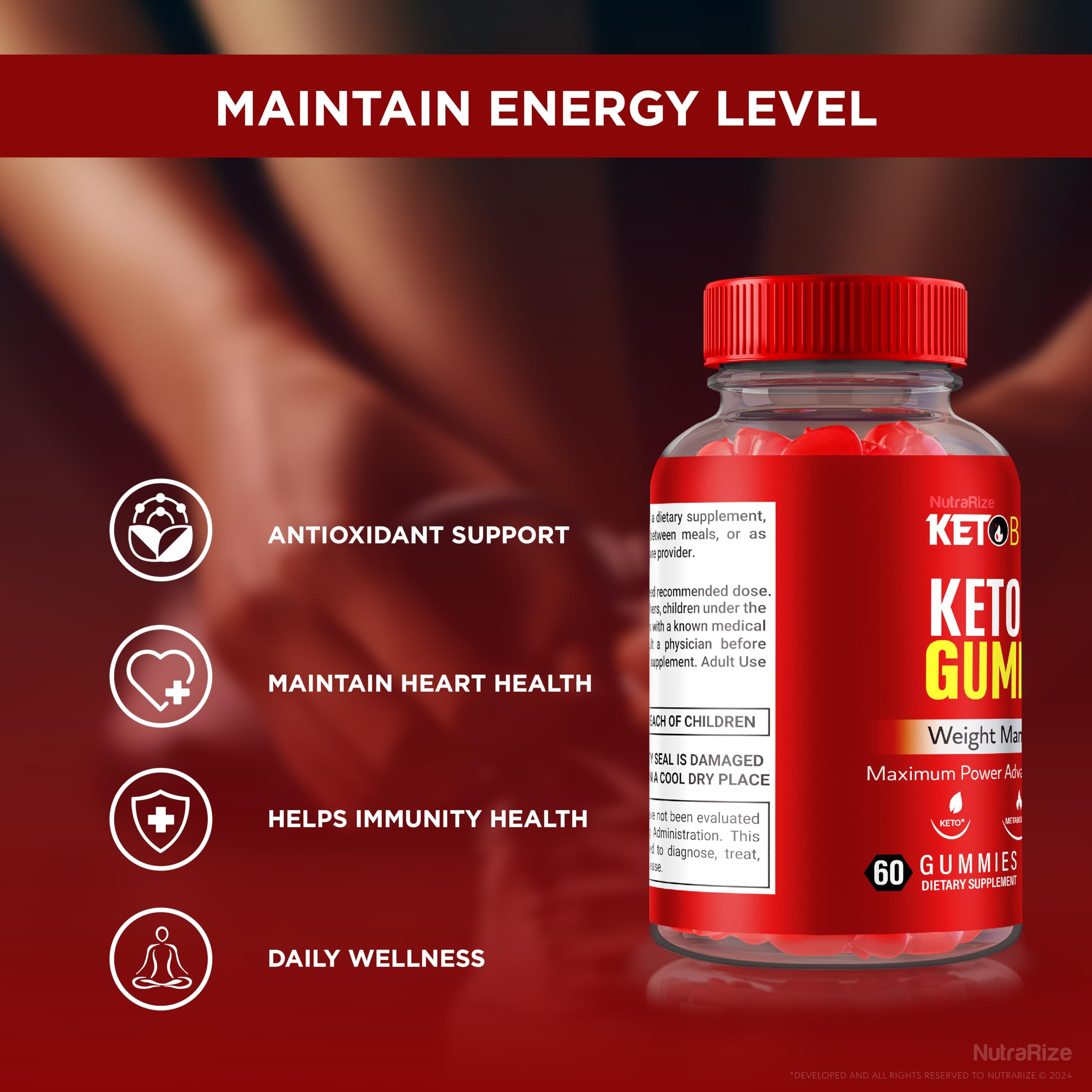 NutraRize Keto Burner keto-ACV ingredients-label highlights natural formula.
