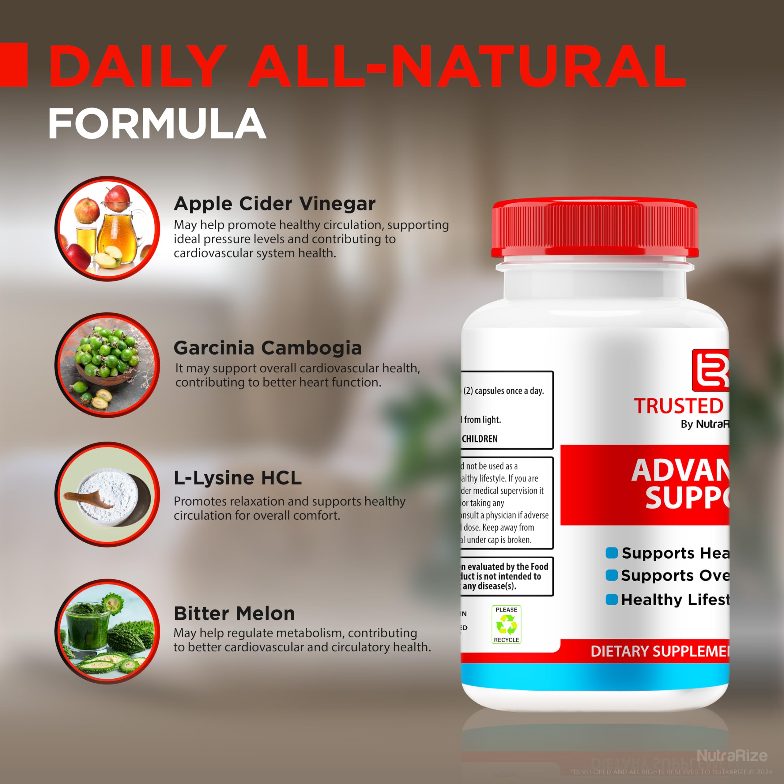NutraRize Trusted Relief Capsules daily-use scene showing easy routine integration.