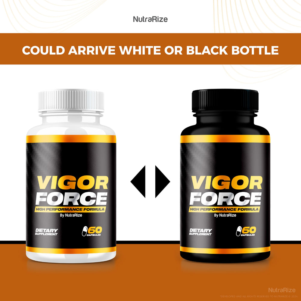 Two-bottle NutraRize Vigor Force duo-pack signaling ongoing value for men.