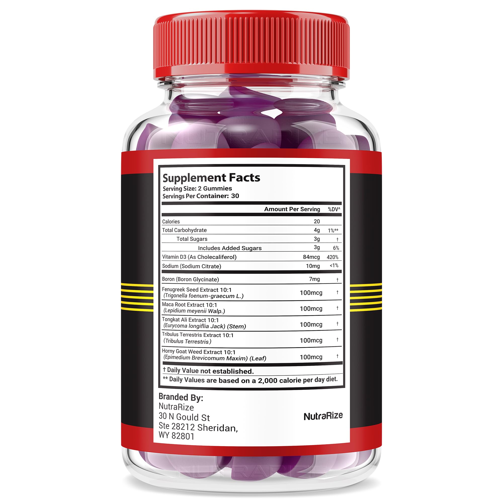 NutraRize VigorLong Gummies close-up of ingredients and texture