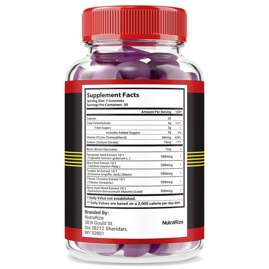 NutraRize VigorLong Gummies close-up of ingredients and texture
