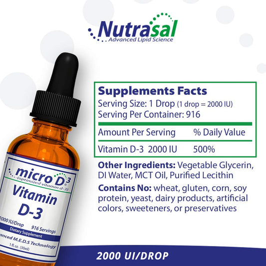 Nutrasal Micro D3 Drops dropper for precise dosing