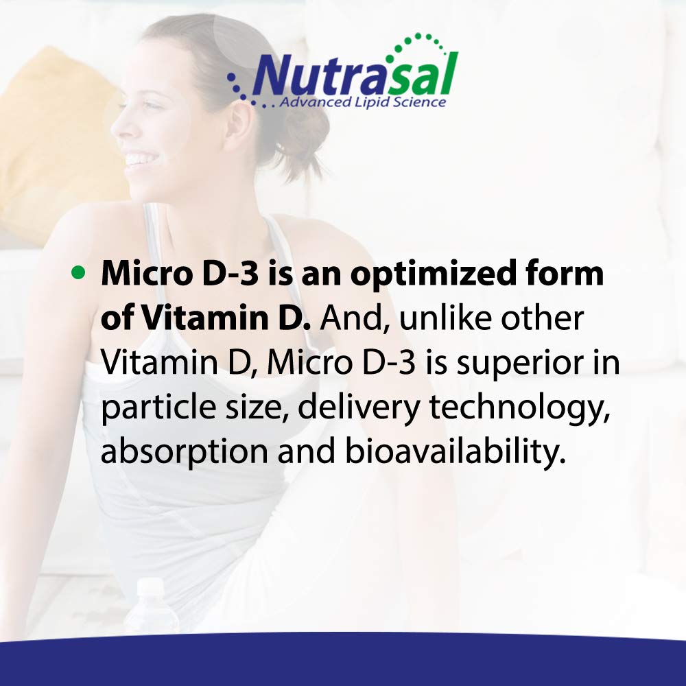Nutrasal Micro D3 Drops dose measurement with convenient dropper