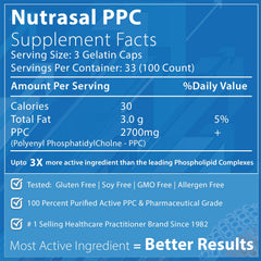 Nutrasal PhosChol capsules-closeup shows easy-to-swallow capsules.