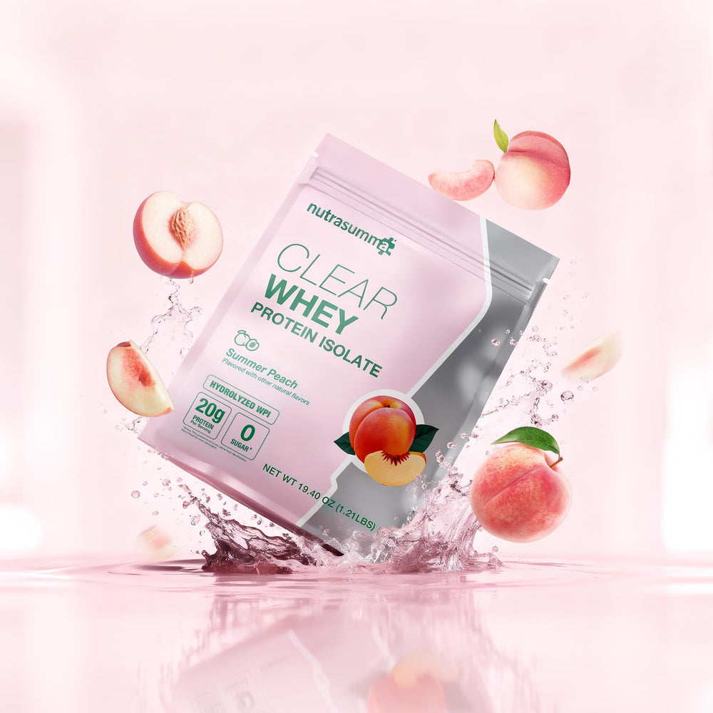 Nutrasumma Clear Whey protein can close-up shows US-sourced isolate benefits