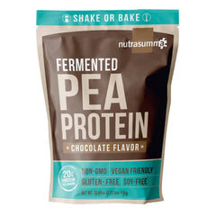 Nutrasumma pea protein powder chocolate tub for high-protein vegan nutrition