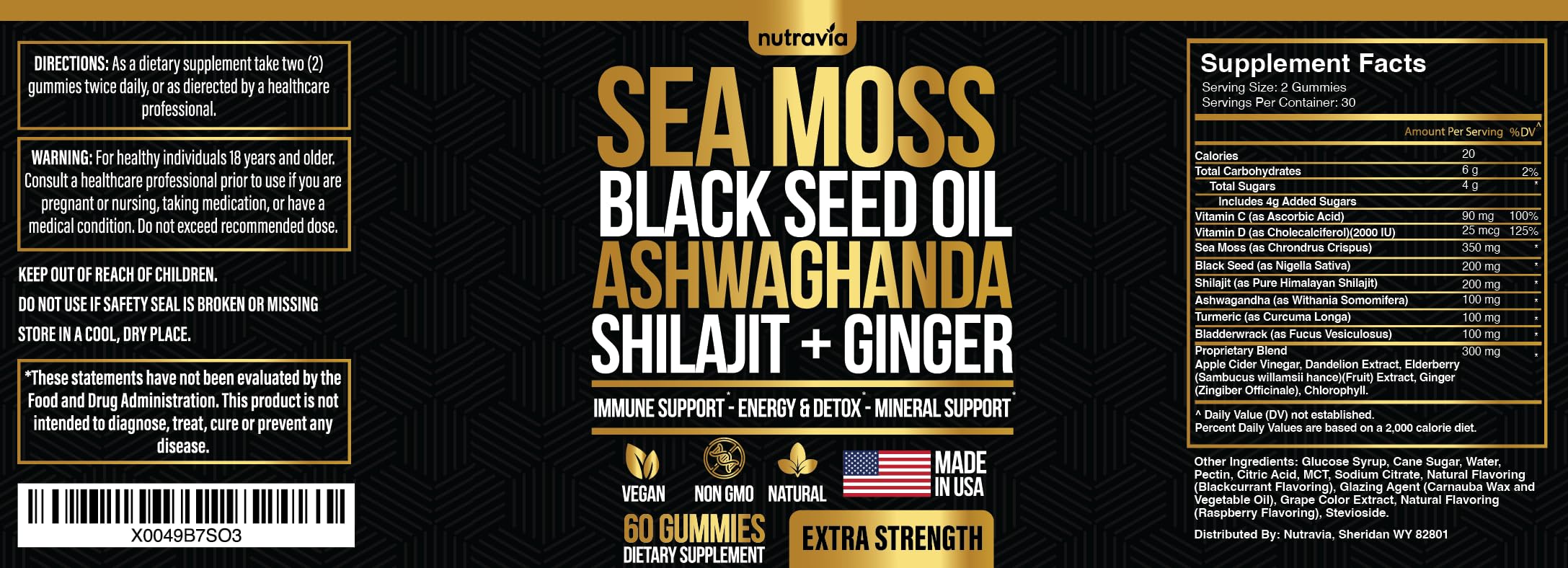 Nutravia Elderberry Chlorophyll gummies top view signaling immune-friendly ingredients.