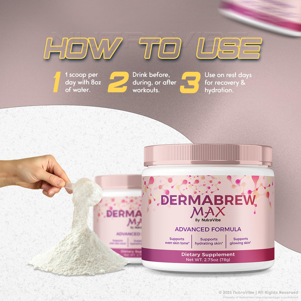 NutraVibe DermaBrew Max hydrated glow after mixing.