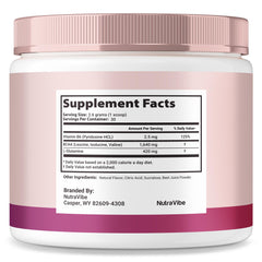 NutraVibe DermaBrew Max measuring scoop for precise mixing.