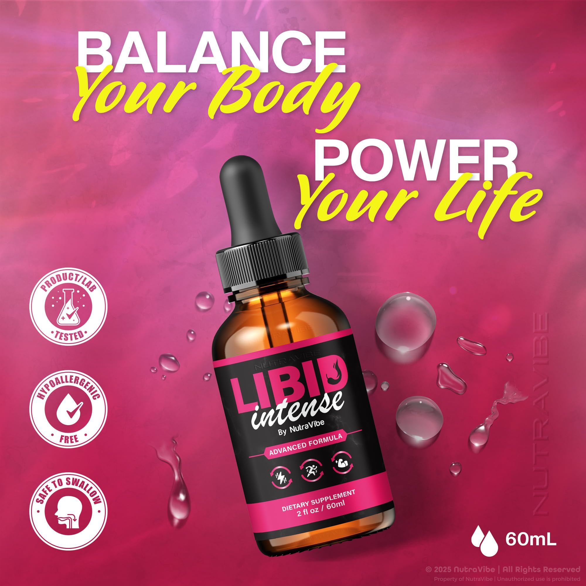 NutraVibe Libid Intense Drops close-up reveals label and natural blend.