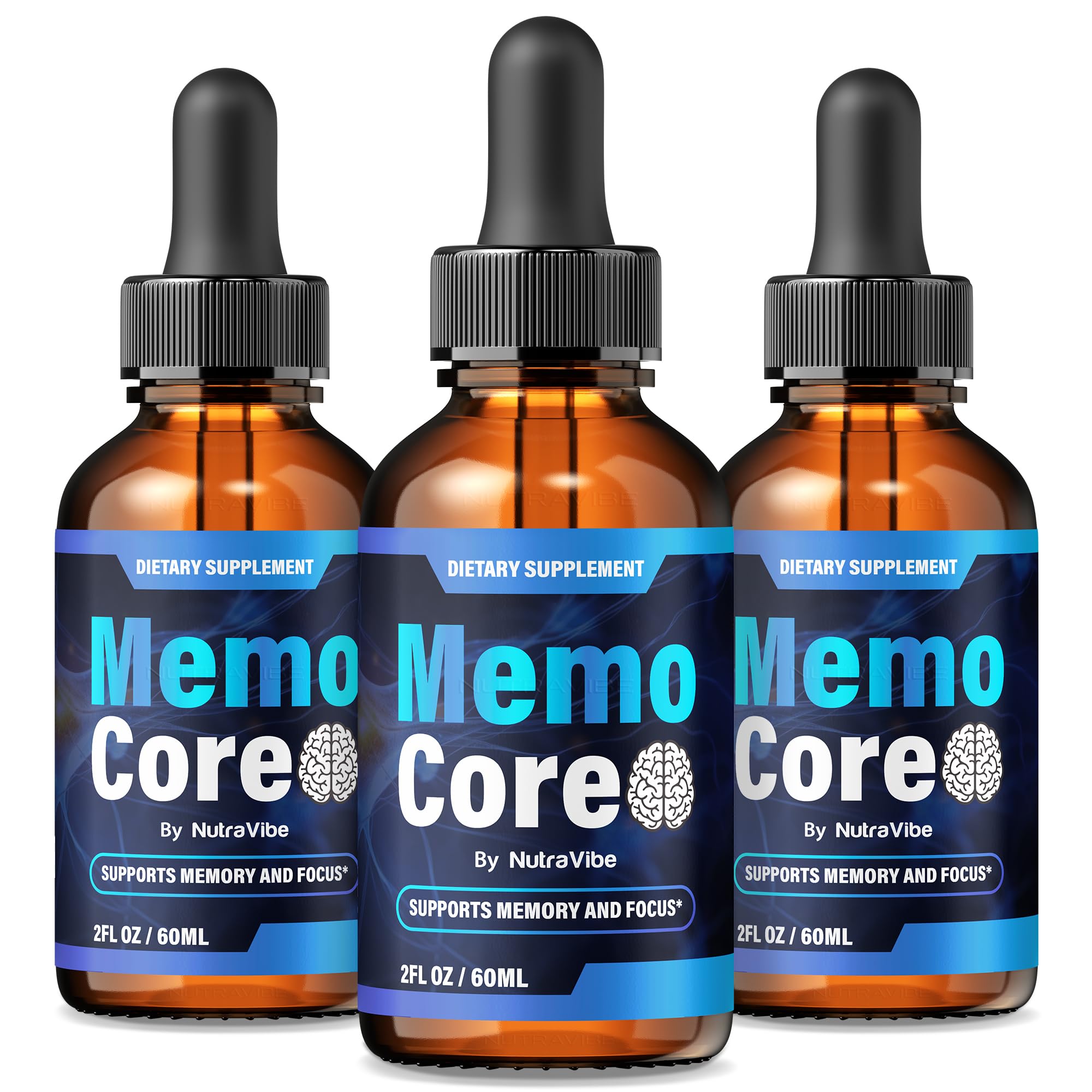 NutraVibe Memo Core bottle for daily focus support.
