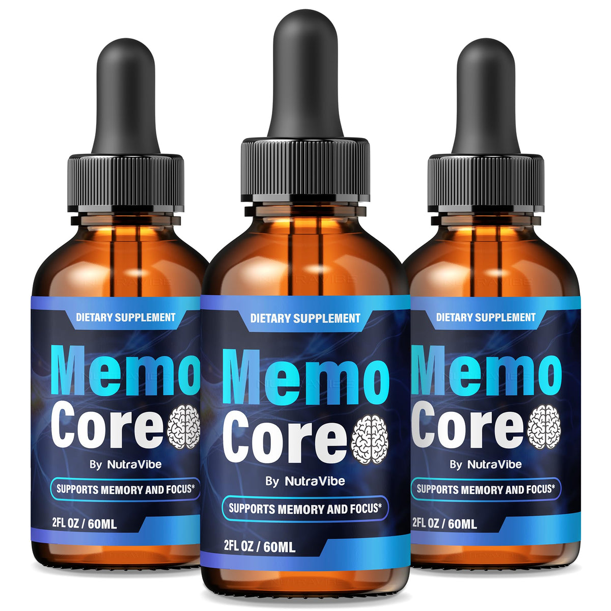 NutraVibe Memo Core bottle for daily focus support.