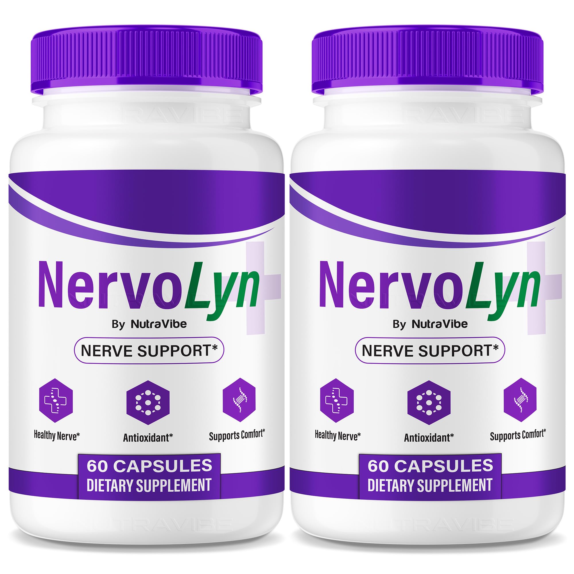 NutraVibe NervoLyn 2-pack front view for convenient daily use.