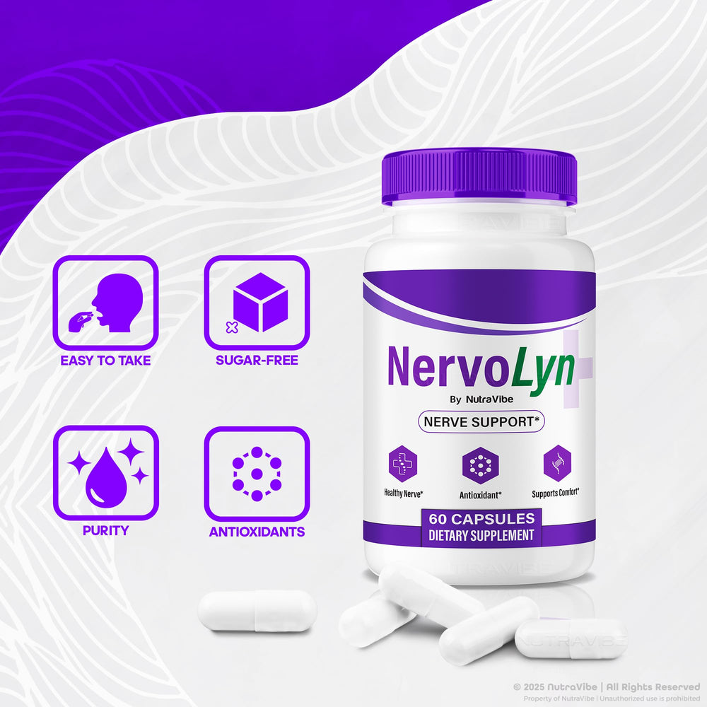 NutraVibe NervoLyn ingredient blend shows premium natural components.
