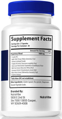 NutraVibe Prostabliss capsules close-up highlights easy-to-swallow, all-natural ingredients.