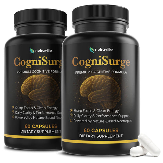 Nutraville CogniSurge bottle front for daily brain support
