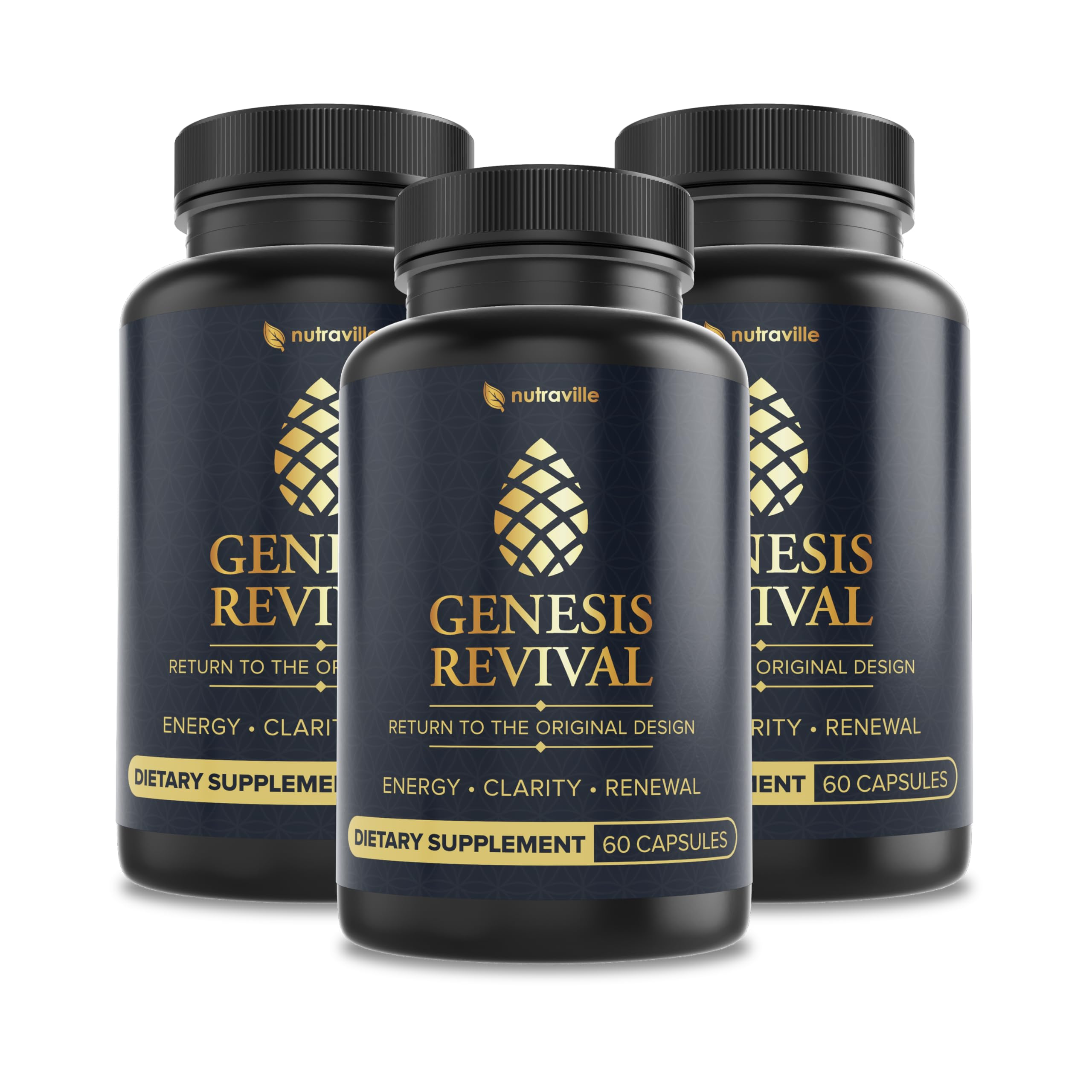 Nutraville Genesis Revival shilajit bottle promotes energy and clarity
