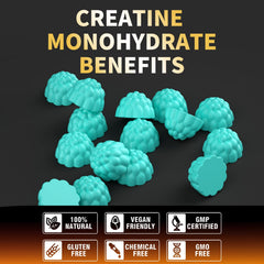 Bottle open showing Nutravita Creatine Gummies ready to use
