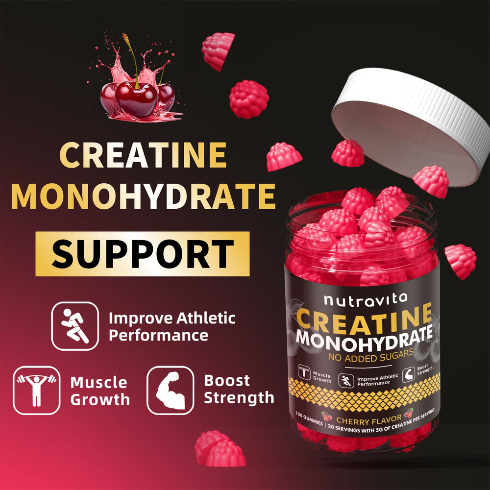 GMP-certified facility stamp on Nutravita Creatine Gummy packaging.