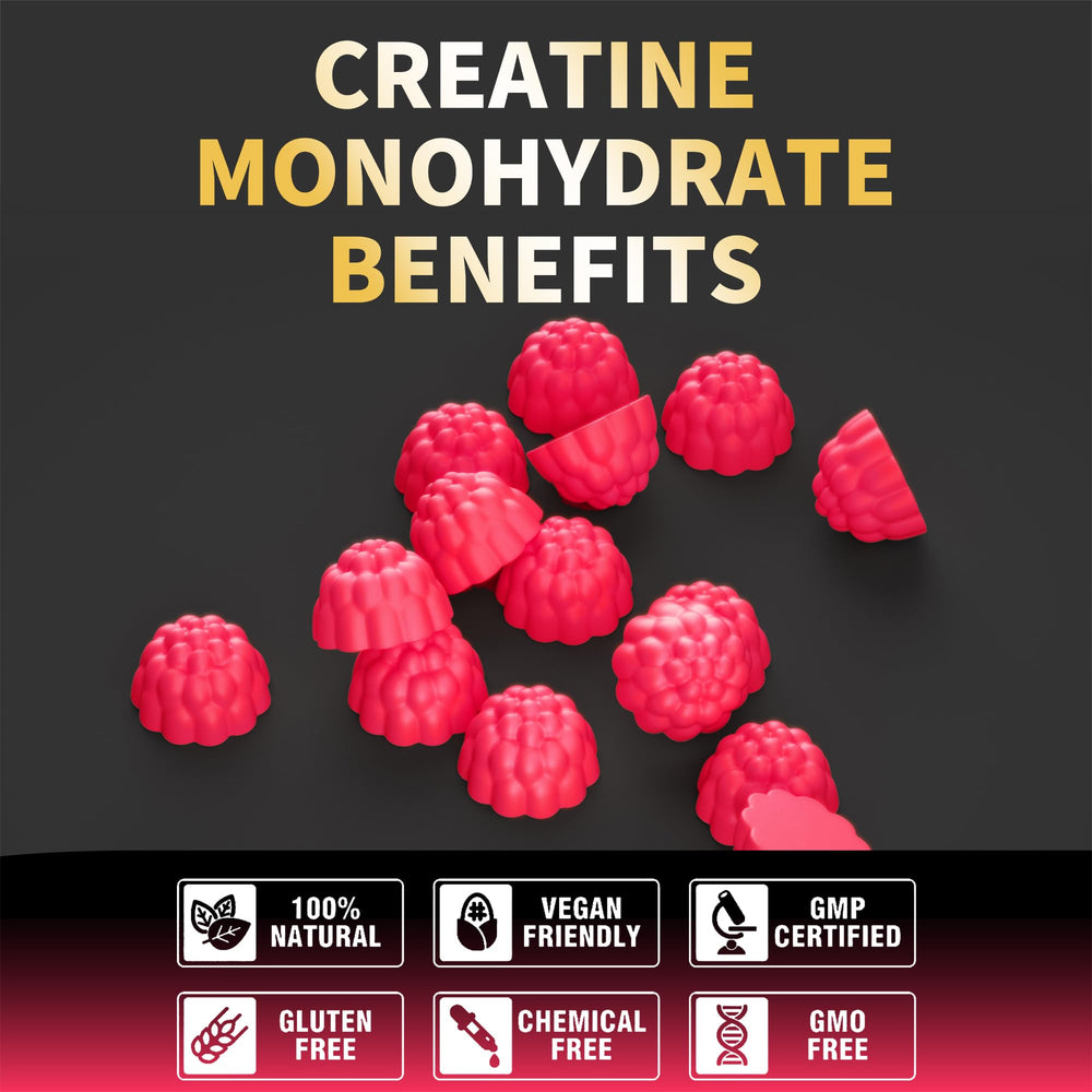 NSF-certified logo shown beside Nutravita Creatine Gummy.