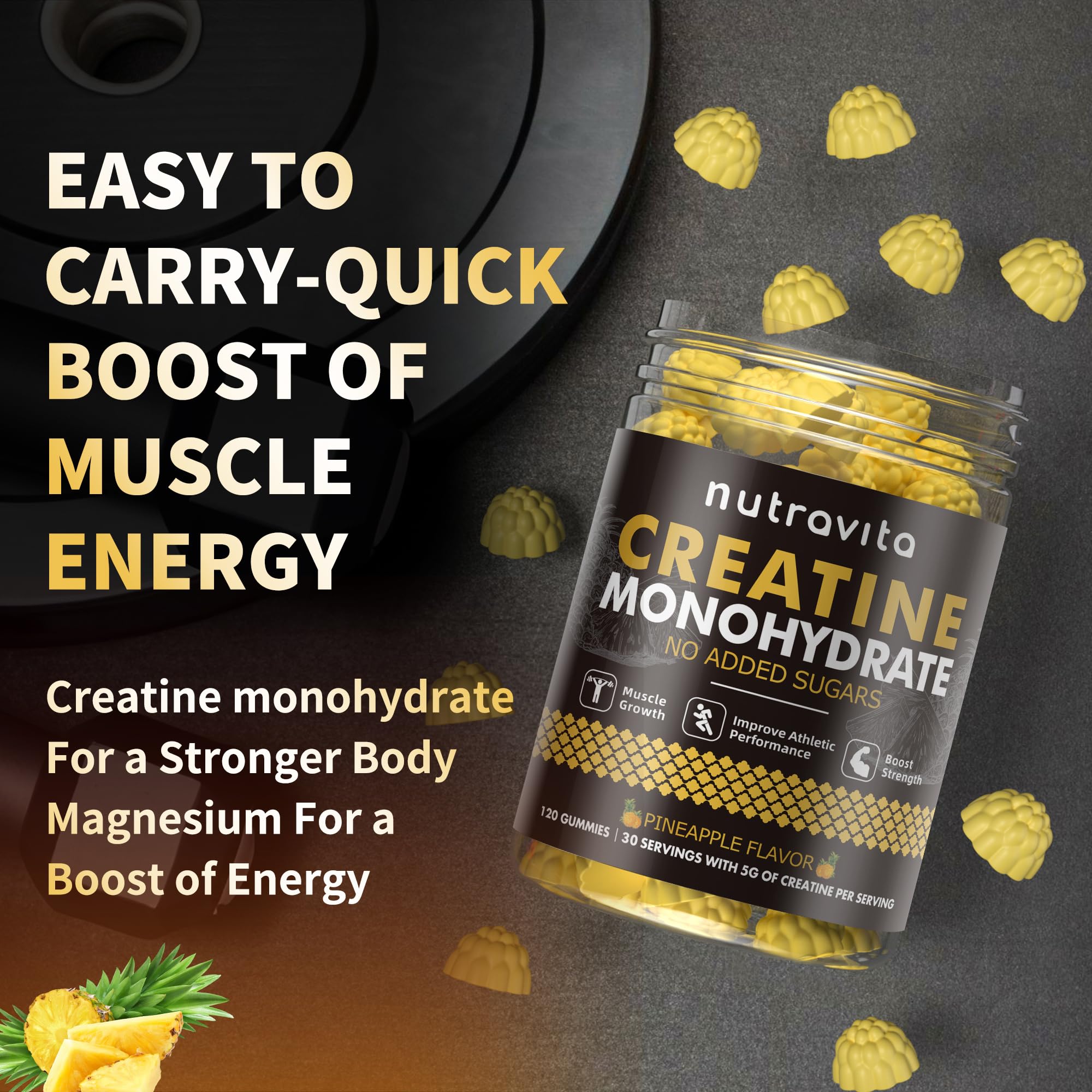 Nutravita Creatine Monohydrate Gummies athlete using product post-workout