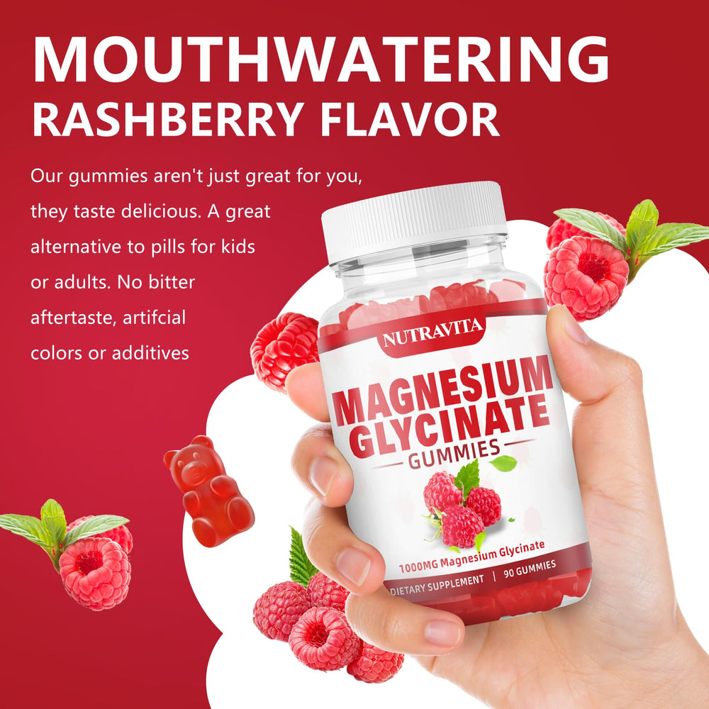 Nutravita Gummies closeup showcases soft texture and raspberry flavor.