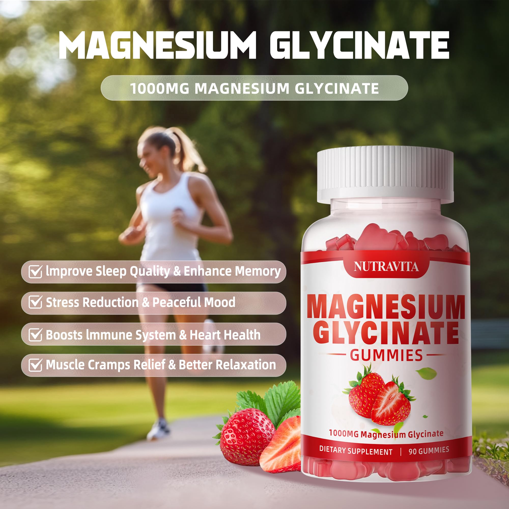 Nutravita vegan sugar-free packaging emphasizes gluten-free, gelatin-free formula.