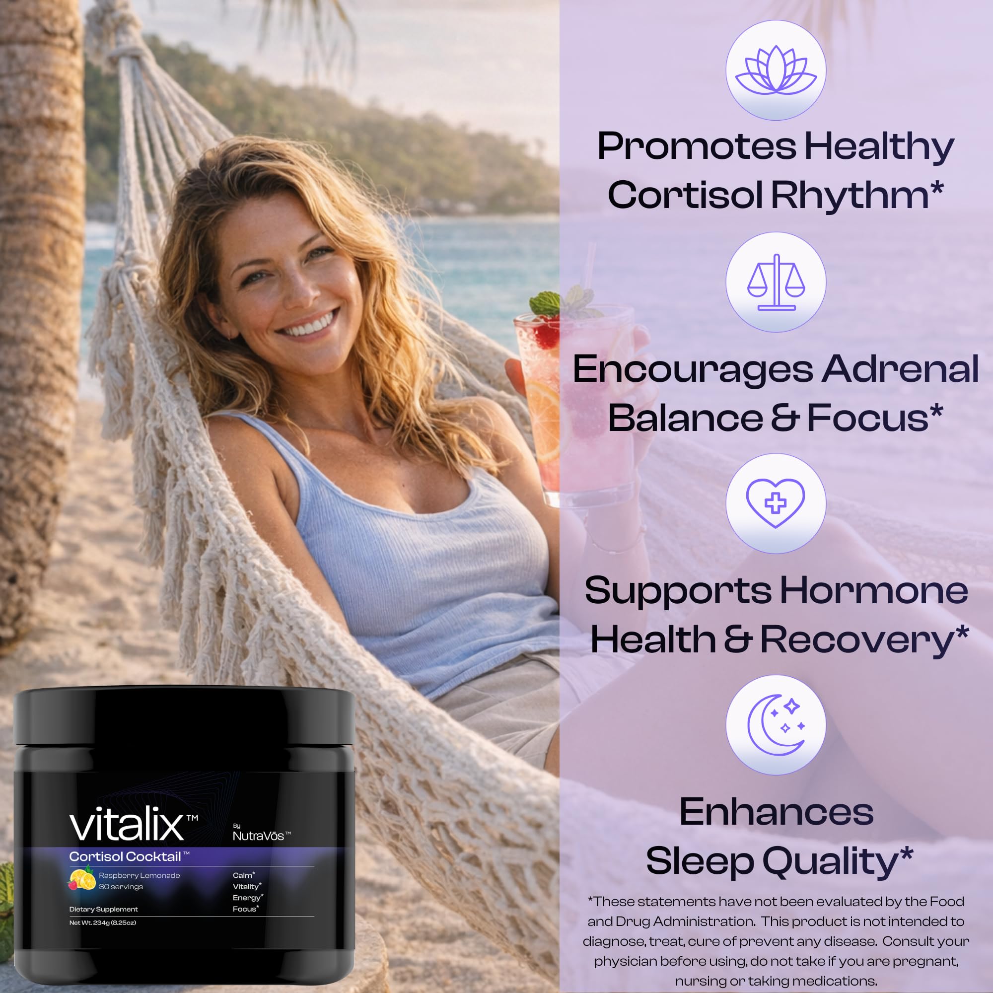 Vitalix scoop in water for cortisol support
