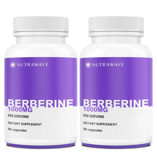 Nutra Wave Pure Berberine bottle shows 1000 mg serving for metabolism support