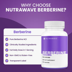 Nutra Wave Pure Berberine label detail emphasizing non-GMO and lab-tested