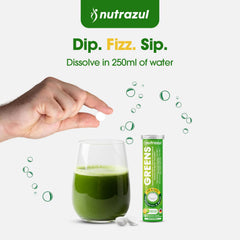 Nutrazul Greens dissolving in 8.5 oz water with a meal for best results.
