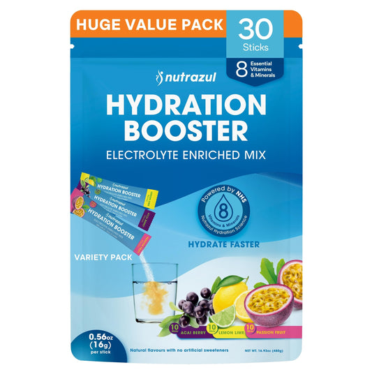 Nutrazul Hydration Booster acai berry stick dissolves quickly for on-the-go hydration.