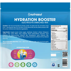 Nutrazul Hydration Booster no artificial sweeteners feature label