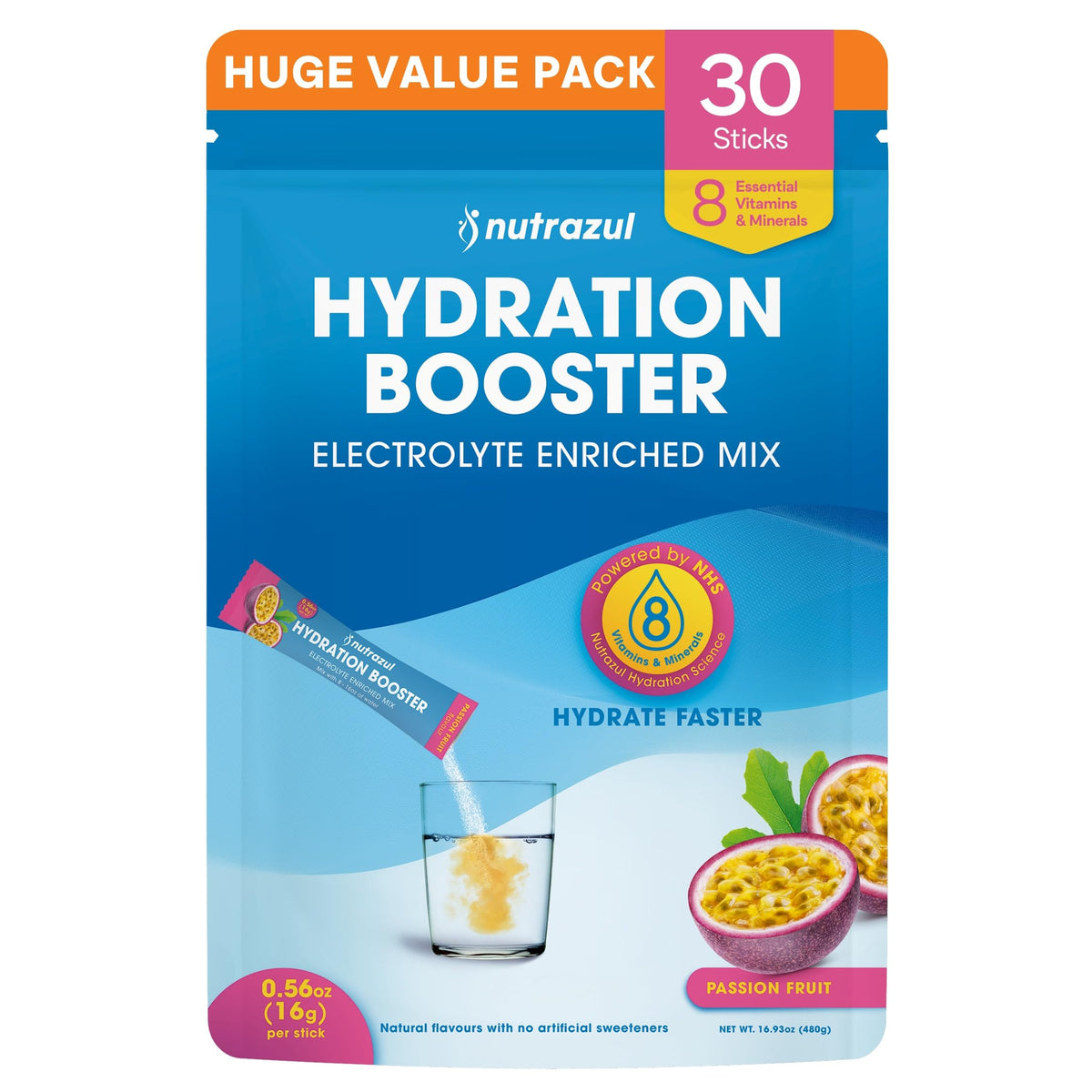 Nutrazul Hydration Booster pack ready for on-the-go hydration.