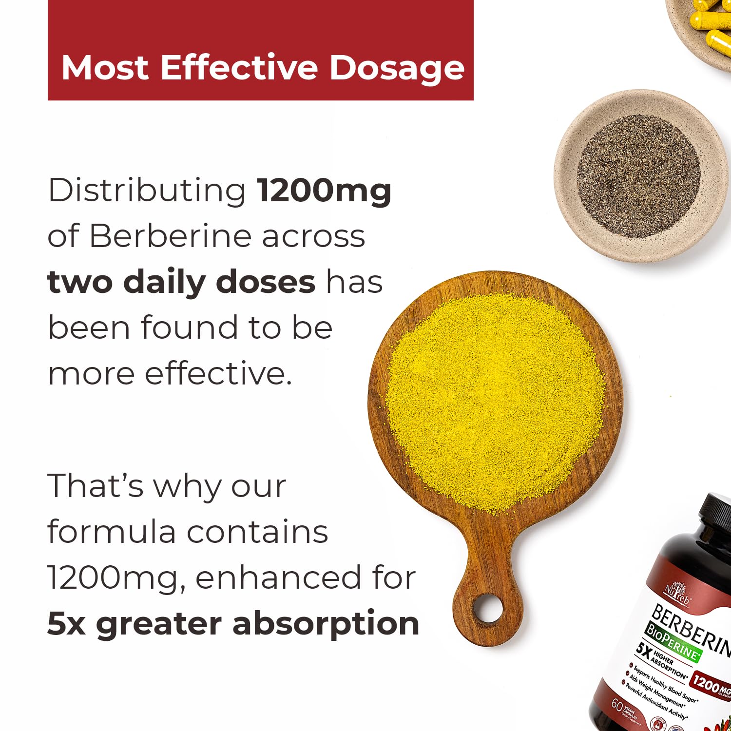 Nutreb Berberine box and bottle packaging rests on a clean surface.
