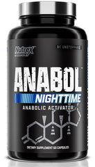 Nutrex Anabol PM bottle and capsules showing nighttime support and recovery potential