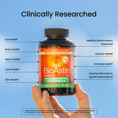 Nutrex Bioastin label detail on bottle back for ingredient transparency