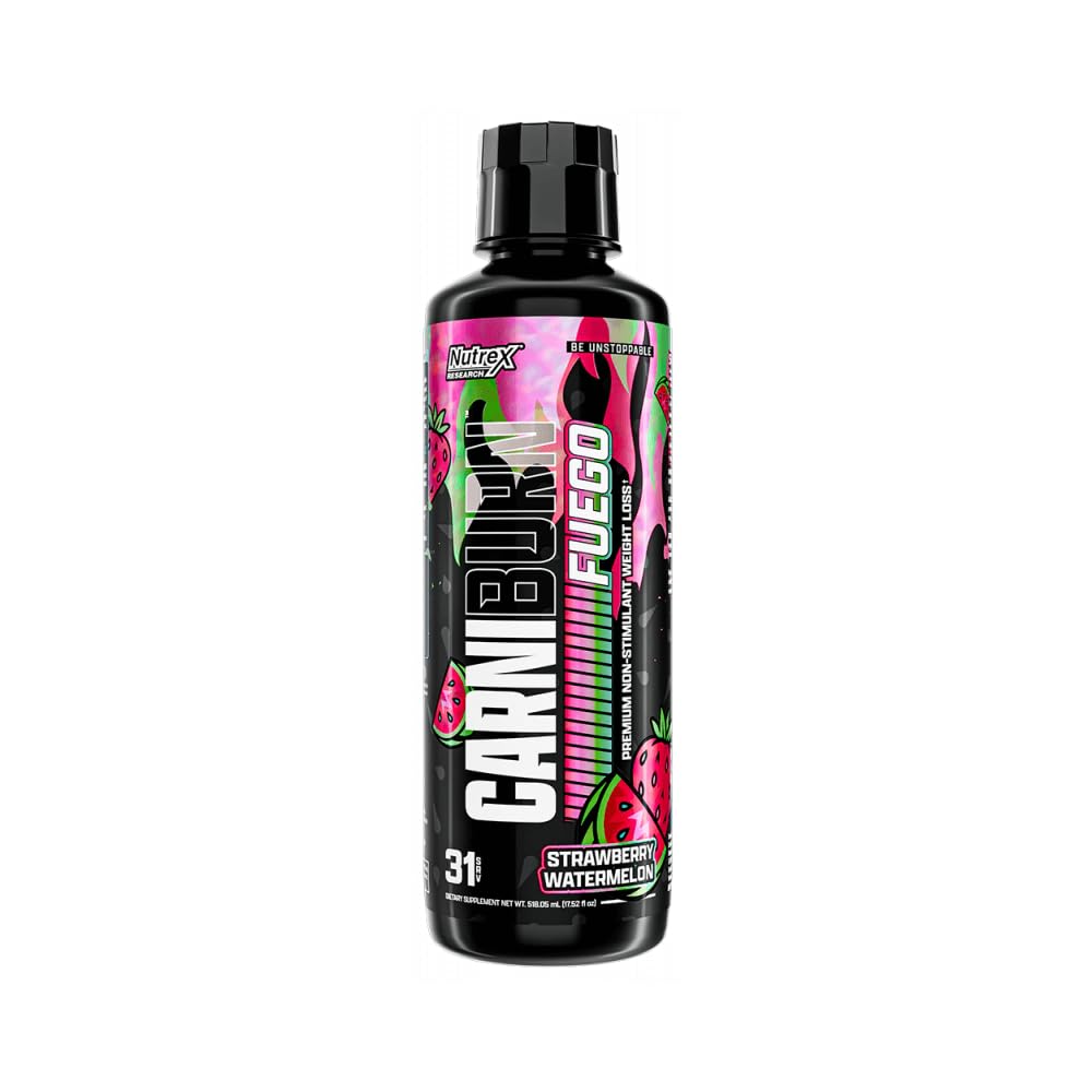 Nutrex Carniburn 500 mg MitoBurn icon emphasizes metabolism support.