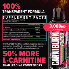 Nutrex Carniburn no sugar information communicates zero calories.