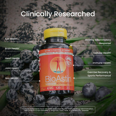 BioAstin label detail showing Hawaiian astaxanthin source and quality.