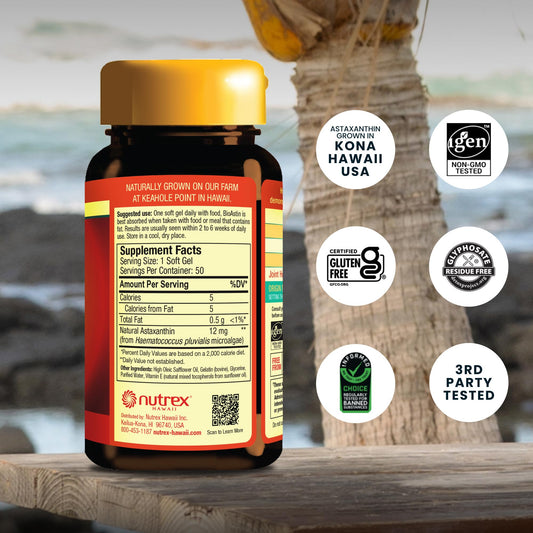 BioAstin softgels close-up showing daily capsule.