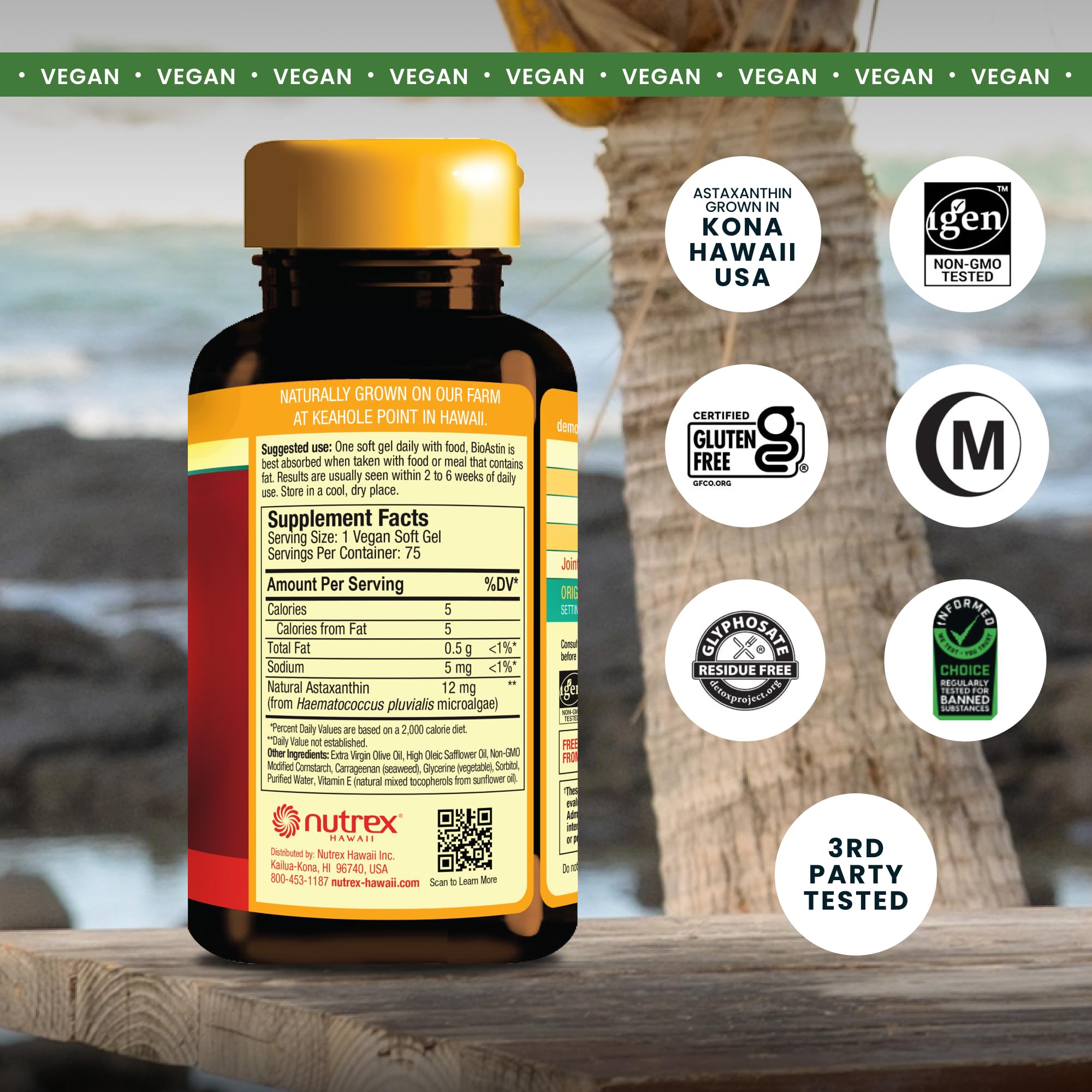 Nutrex Hawaii BioAstin capsule close-up emphasizing antioxidant immune support.