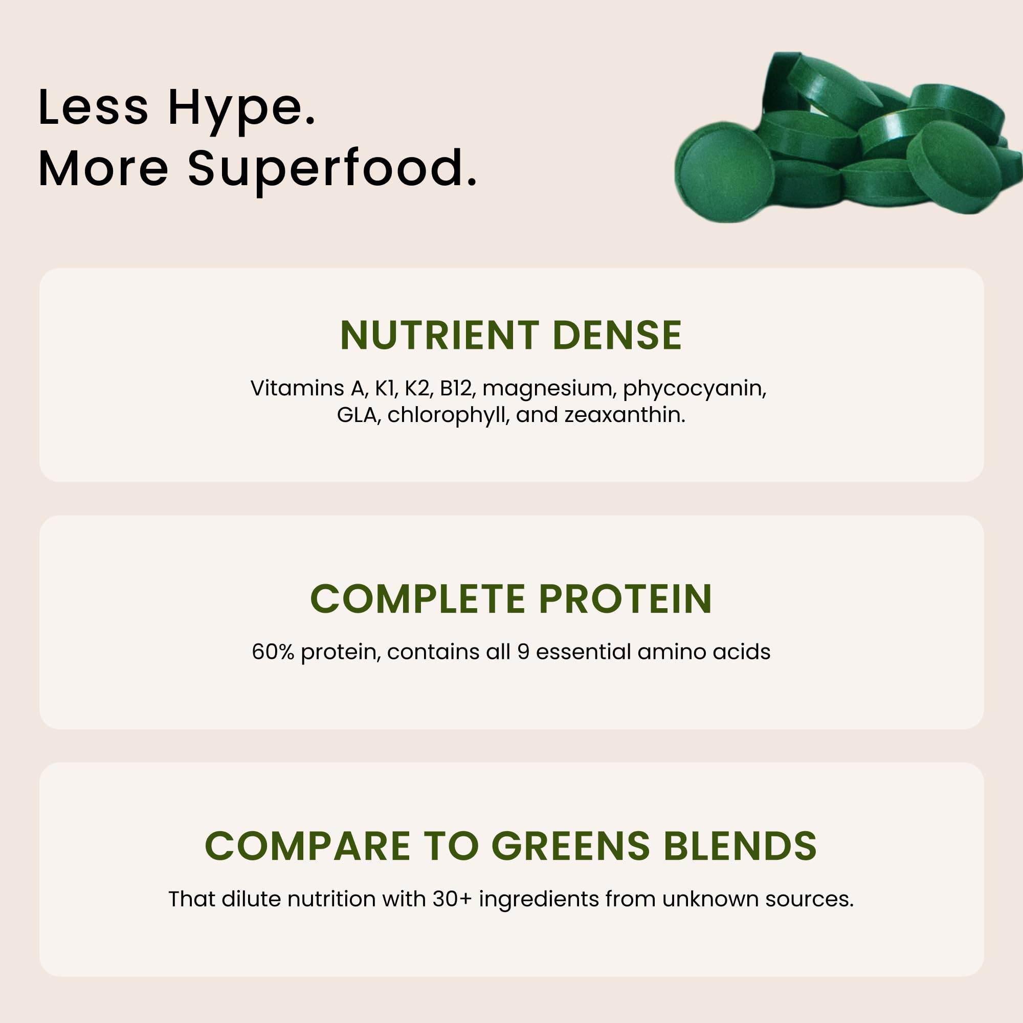 Person holding Nutrex spirulina bottle for easy daily use.